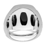 IBGoodman 14k White Gold 5/8 carat Lab Grown Diamond VS/SI+ G+ and Onyx Complete Men's Ring - Image 5