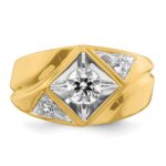 IBGoodman 14k with White Rhodium 7/8 carat Lab Grown Diamond VS/SI+ G+ Complete Polished and Satin Men's Ring - Image 4
