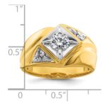 IBGoodman 14k with White Rhodium 7/8 carat Lab Grown Diamond VS/SI+ G+ Complete Polished and Satin Men's Ring - Image 7