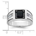 IBGoodman 14k White Gold Black Rhodium 7/8 carat Lab Grown Diamond VS/SI+ G+ and Onyx Complete Men's Ring - Image 7