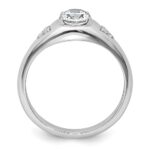 IBGoodman 14k White Gold 1/10 carat Lab Grown Diamond 1 carat Oval Center Semi Mount Men's Ring - Image 2