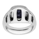 IBGoodman 14k White Gold 1 carat Lab Grown Diamond VS/SI+ G+ and Created Blue Sapphire Complete Men - Image 5