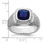 IBGoodman 14k White Gold 1 carat Lab Grown Diamond VS/SI+ G+ and Created Blue Sapphire Complete Men - Image 7