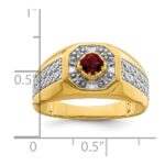 IBGoodman 14k 5/8 carat Lab Grown Diamond VS/SI+ G+ and Created Ruby Complete Men's Ring - Image 7