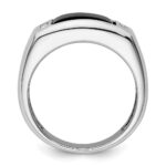IBGoodman 14k White Gold 1/5 carat Lab Grown Diamond VS/SI+ G+ and Onyx Complete Men's Ring - Image 2