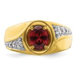 IBGoodman 14k 3/8 carat Lab Grown Diamond VS/SI+ G+ and Created Ruby Complete Men's Ring - Image 4