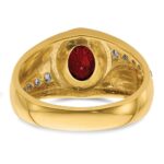IBGoodman 14k 3/8 carat Lab Grown Diamond VS/SI+ G+ and Created Ruby Complete Men's Ring - Image 5
