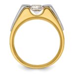 IBGoodman 14k Two-Tone 1 carat Lab Grown Diamond VS/SI+ G+ Complete Polished and Satin Men's Ring - Image 2