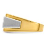 IBGoodman 14k Two-Tone 1 carat Lab Grown Diamond VS/SI+ G+ Complete Polished and Satin Men's Ring - Image 3