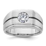 IBGoodman 14k White Gold with Black Rhodium Satin Men's Ring Mounting