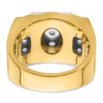 IBGoodman 14k Two Tone 1 3/4 carat Lab Grown Diamond VS/SI+ G+ Complete Men's Polished and Satin Cluster Ring - Image 5