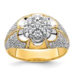 IBGoodman 14k Two-Tone 1 1/4 carat Lab Grown Diamond VS/SI+ G+ Complete Men's Cluster Ring