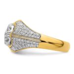 IBGoodman 14k Two-Tone 1 1/4 carat Lab Grown Diamond VS/SI+ G+ Complete Men's Cluster Ring - Image 4