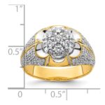 IBGoodman 14k Two-Tone 1 1/4 carat Lab Grown Diamond VS/SI+ G+ Complete Men's Cluster Ring - Image 3
