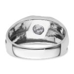 IBGoodman 14k White Gold with Black Rhodium 3/8 carat Lab Grown Diamond VS/SI+ G+ Complete Satin Men's Ring - Image 5