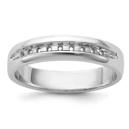 IBGoodman 14k White Gold Polished Nine Stone Men's Ring Mounting