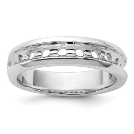 IBGoodman 14k White Gold Polished Nine Stone Men's Ring Mounting