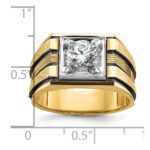 IBGoodman 14k Two Tone with Black Rhodium 1 carat Lab Grown Diamond VS/SI+ G+ Complete Polished and Satin Men's Ring - Image 7