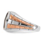 14k Two-tone White/Rose Gold IBGoodman Men's Onyx Diamond Ring Mounting - Image 5