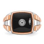 14k Two-tone White/Rose Gold IBGoodman Men's Onyx Diamond Ring Mounting - Image 6