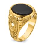 14k IBGoodman Men's Onyx and 1/10 carat Diamond Complete Ring - Image 8