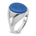 14k White Gold IBGoodman Men's Gemstone Ring Mounting - Image 8