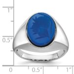 14k White Gold IBGoodman Men's Blue Agate Complete Ring - Image 3