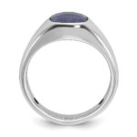 10k White Gold IBGoodman Men's Sapphire Doublet Stone Complete Ring - Image 2