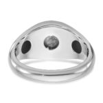 10k White Gold IBGoodman Men's Sapphire Doublet Stone Complete Ring - Image 5