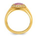 10k IBGoodman Men's Ruby Doublet Stone and Diamond Complete Ring - Image 2