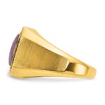 14k IBGoodman Men's Satin Ruby Doublet Stone and 1/4 carat Diamond Complete Ring - Image 3