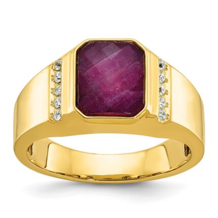 14k IBGoodman Men's Gemstone and Diamond Ring Mounting