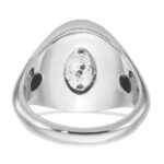14k White Gold IBGoodman Men's Oval Gemstone and Diamond Ring Mounting - Image 5