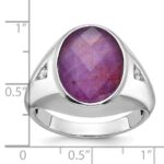 14k White Gold IBGoodman Men's Oval Gemstone and Diamond Ring Mounting - Image 2