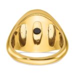 14k IBGoodman Men's Oval Onyx and 1/15 carat Diamond Complete Ring - Image 7