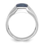14k White Gold IBGoodman Men's Sapphire Doublet Stone and 1/20 carat Diamond Complete Ring - Image 2