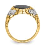 14k IBGoodman Men's Onyx and 7/8 carat Diamond Nugget Complete Ring - Image 2
