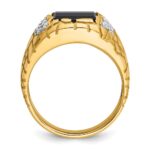 IBGoodman 10k Men's Polished and Nugget Textured Gemstone Ring Mounting - Image 2
