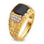 IBGoodman 10k Men's Polished and Nugget Textured Gemstone Ring Mounting - Image 8