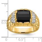 IBGoodman 10k Men's Polished and Nugget Textured Gemstone Ring Mounting - Image 3