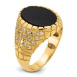 14k IBGoodman Men's Onyx and Diamond Nugget Ring Mounting - Image 8