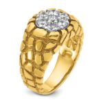 IBGoodman 14k Two-Tone 1 carat Lab Grown Diamond VS/SI+ G+ Complete Men's Textured Cluster Nugget Ring - Image 6