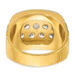 IBGoodman 14k with White Rhodium Polished Satin and Grooved Men's Cluster Ring Mounting - Image 5