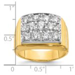 IBGoodman 14k with White Rhodium Polished Satin and Grooved Men's Cluster Ring Mounting - Image 7