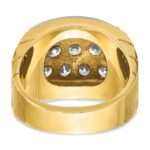 IBGoodman 14k Two-tone Men's Polished Satin and Grooved 3 Carat AA Quality Diamond Cluster Ring - Image 7