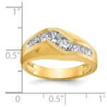 IBGoodman 14k Men's Polished and Satin 1 Carat AA Quality Diamond Ring - Image 2