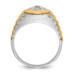 IBGoodman 10k Two-tone Men's Polished Satin and Textured 3/8 Carat A Quality Diamond Ring - Image 2