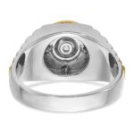 IBGoodman 14k Two Tone 3/8 carat Lab Grown Diamond VS/SI+ G+ Complete Polished Satin and Textured Men's Ring - Image 5