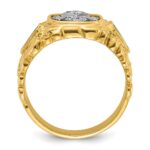 IBGoodman 10k Two-tone Men's Polished and Nugget Textured Diamond Blue Lodge Master Masonic Ring - Image 2