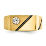 14k IBGoodman Men's Polished and Satin Diamond Signet Ring Mounting - Image 6